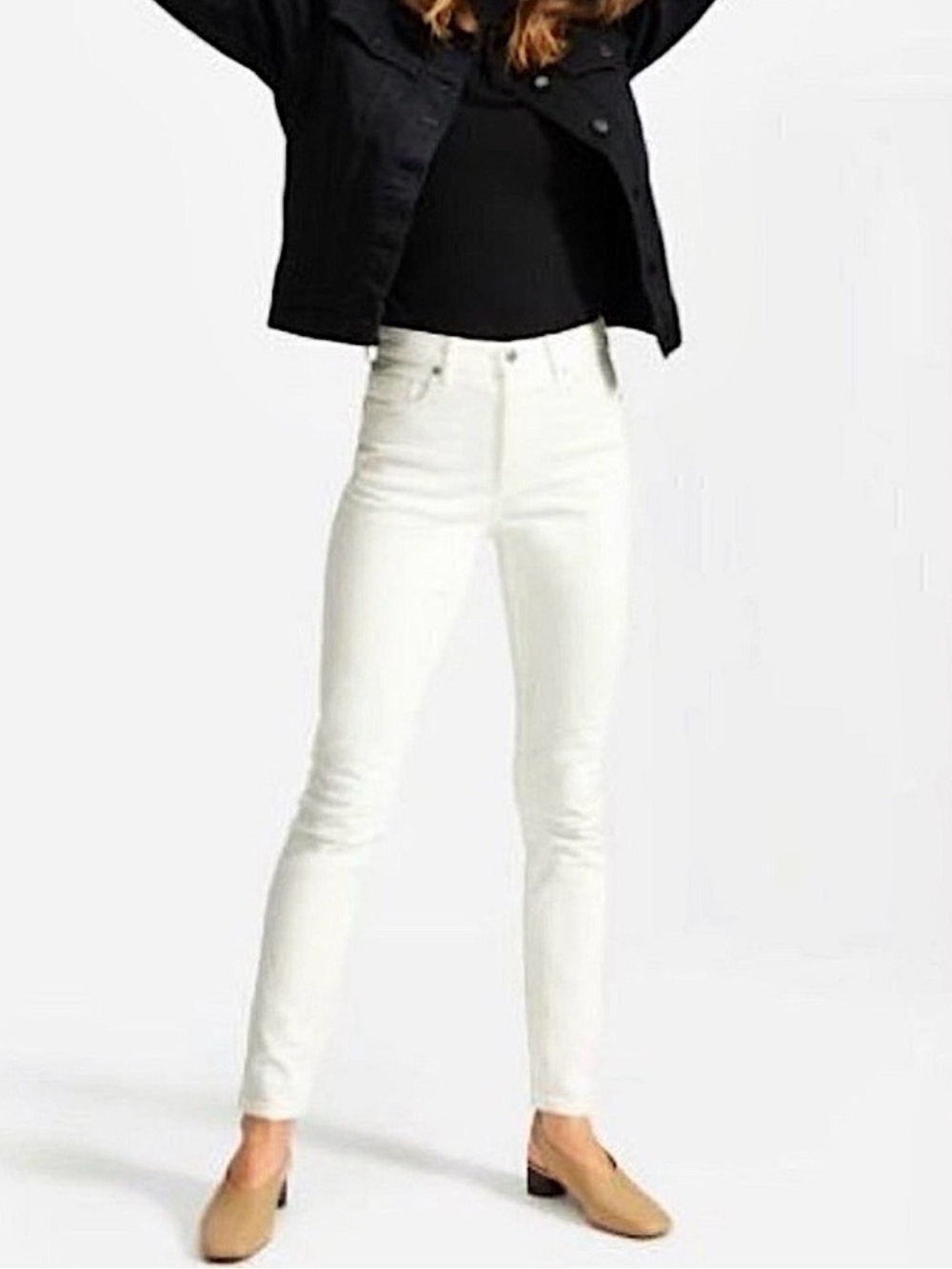 Everlane High-Rise White Skinny Jeans - Women